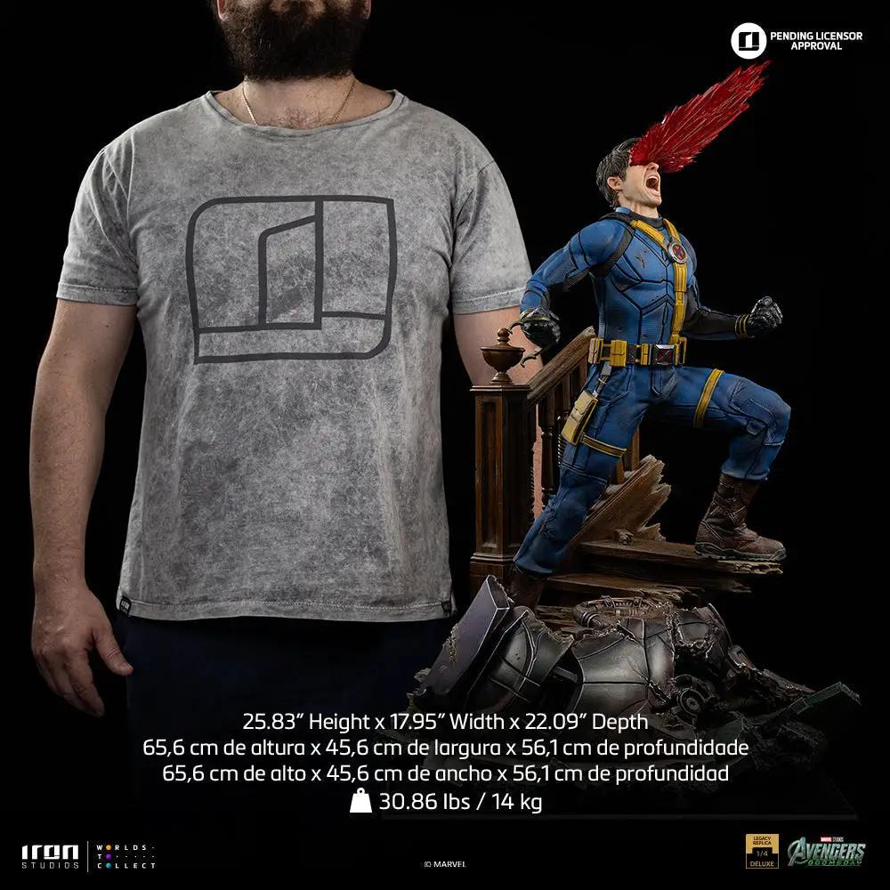 Statue Cyclops Deluxe ver. 1/4 scale by Iron Studios, blue-and-yellow suit, Avengers: Doomsday Legacy Replica