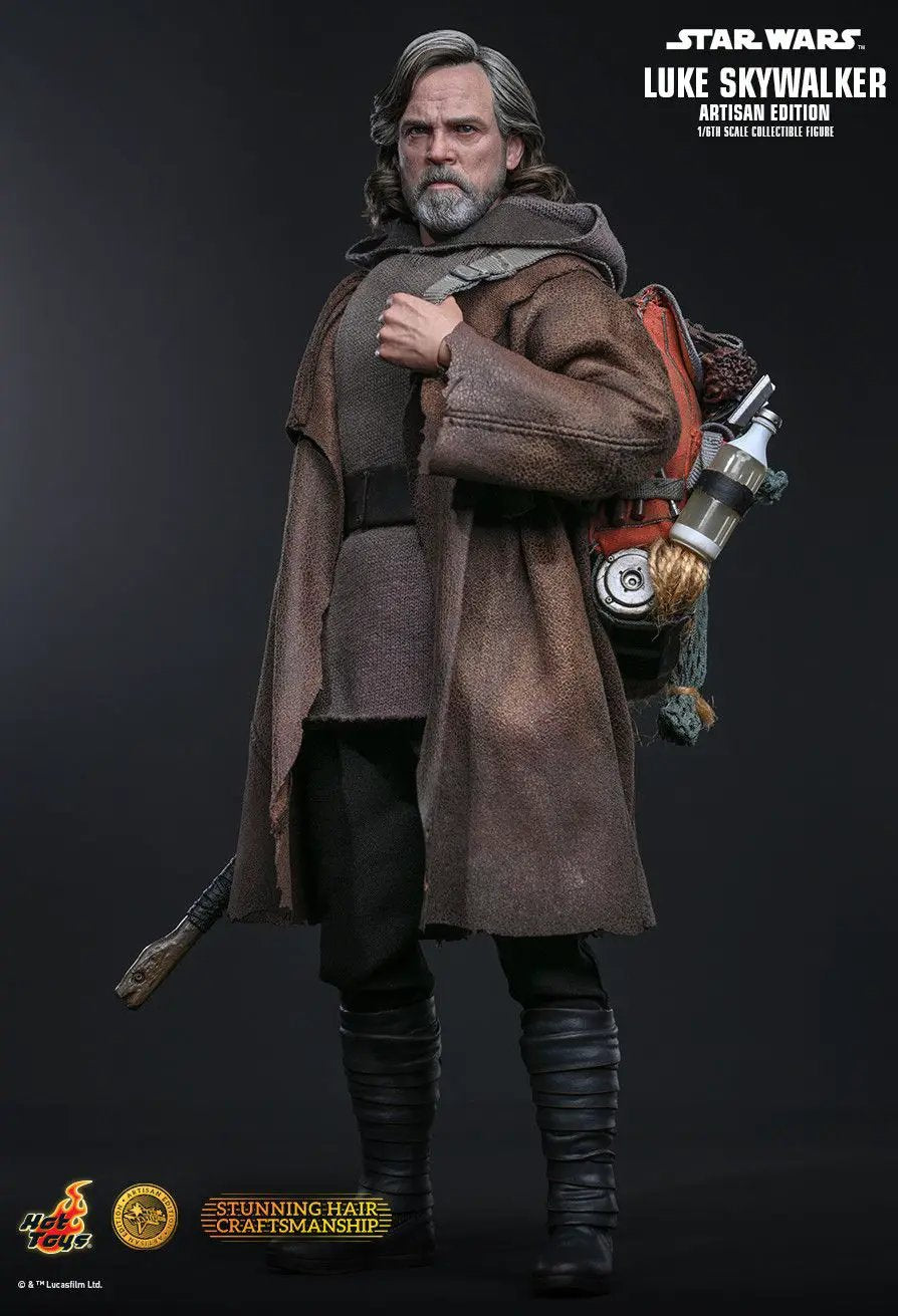 HOT TOYS Star Wars Luke Skywalker Artisan Edition 1/6 action figure in brown cloak with backpack