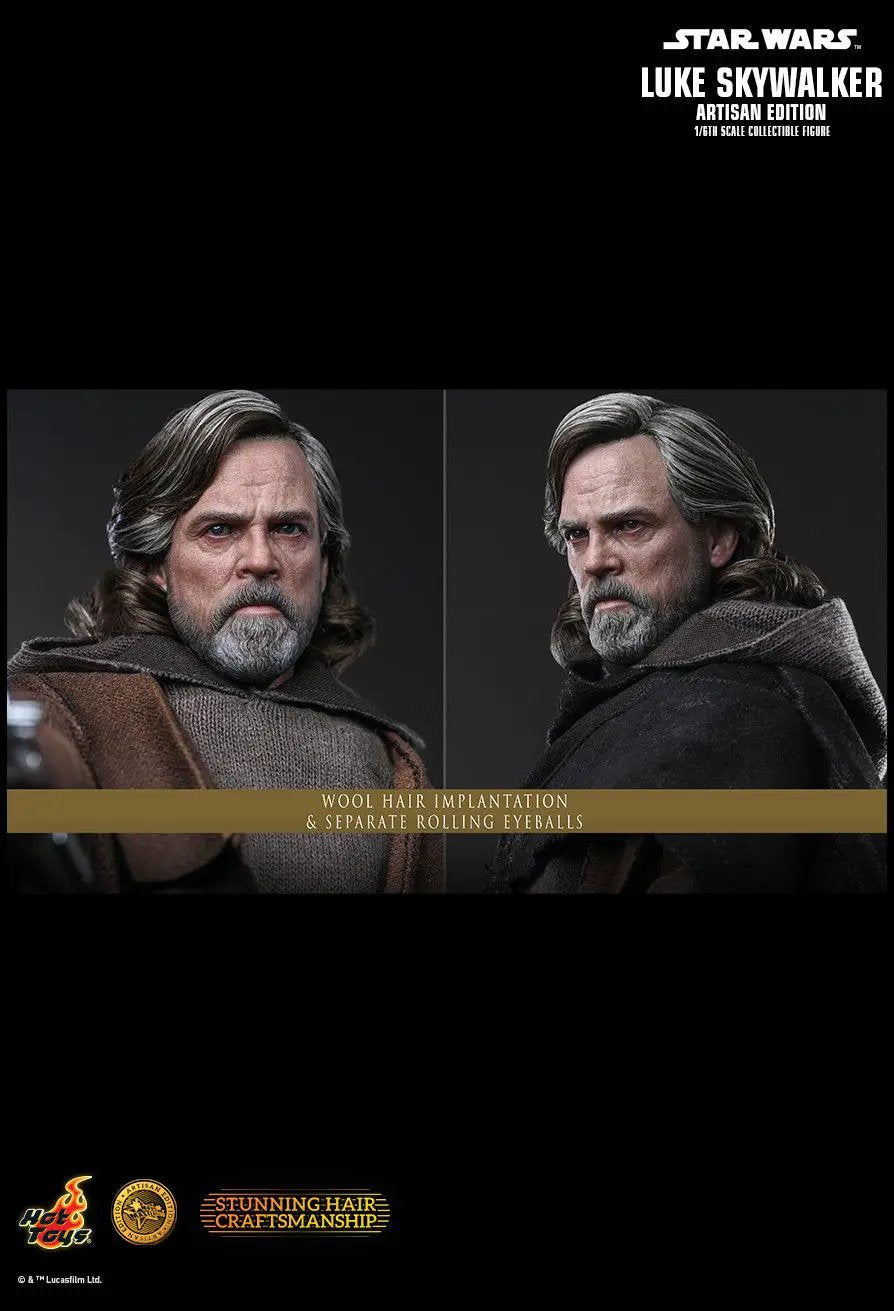 Star Wars Luke Skywalker Artisan Edition 1/6 scale figure by HOT TOYS, wool hair and rolling eyes