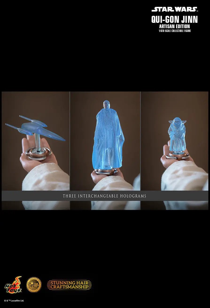 Star Wars Qui-Gon Jinn Artisan Edition 1/6 scale action figure by HOT TOYS with three interchangeable holograms
