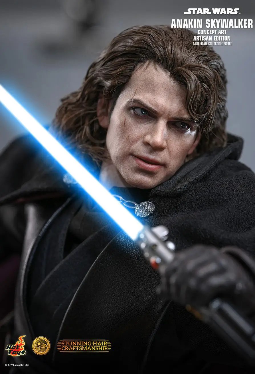 HOT TOYS Star Wars Anakin Skywalker 1/6 Concept Art Artisan Edition action figure with blue lightsaber