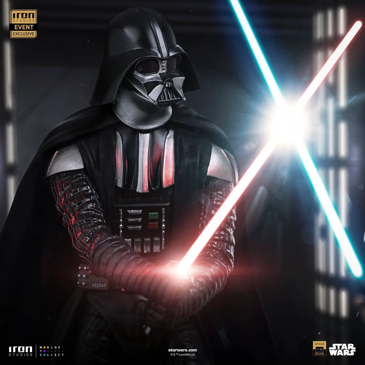 Two-figure Darth Vader vs Obi-Wan Kenobi statue by Iron Studios, CCXP Event Exclusive 2025, Star Wars Art Scale 1/10