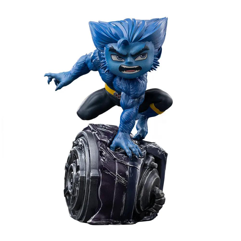 Statue Beast from Avengers: Doomsday, Minico by Iron Studios; blue figure perched on a rocky base