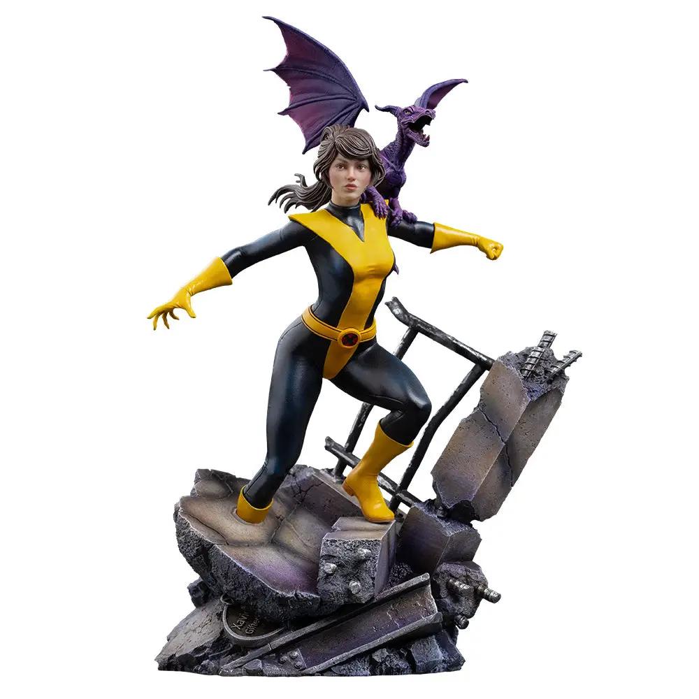 Statue Kitty Pryde & Lockheed from X-Men by Iron Studios, BDS Art Scale 1/10, yellow-black suit.