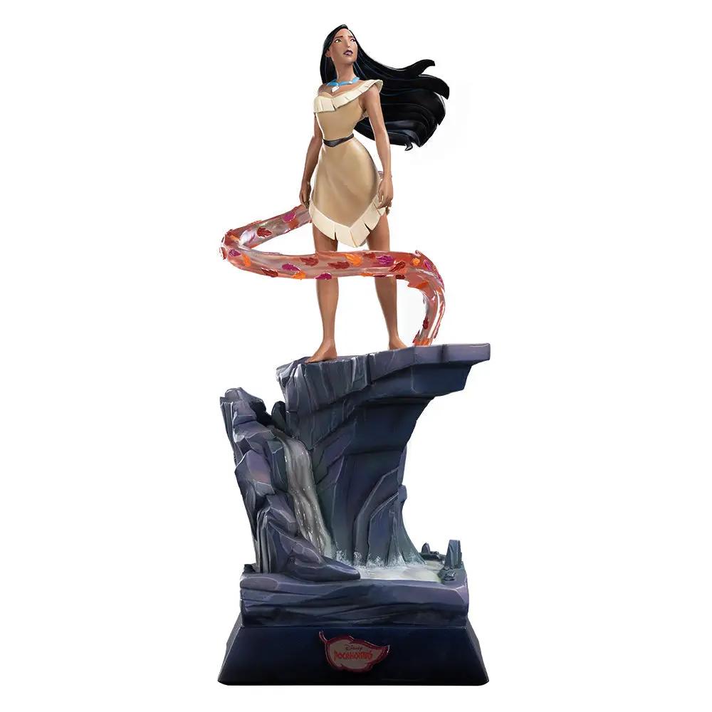Statue Pocahontas Colors of the Wind ver. Disney Classics 1/10 scale by Iron Studios, tan dress on rocky cliff base