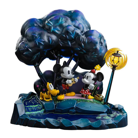 Statue Mickey, Minnie & Pluto in park diorama, Disney Classics by Iron Studios, deluxe 1/10 scale