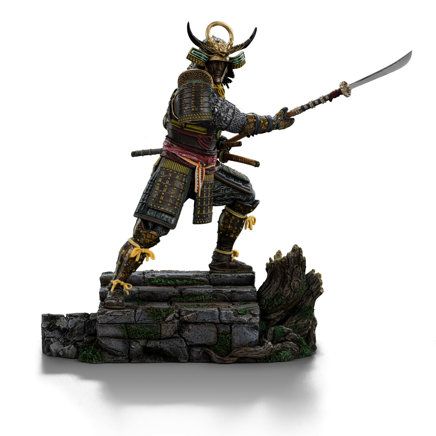 Statue Yasuke from Assassin's Creed Shadows by Iron Studios, 1/10 Art Scale armored samurai on rocky base