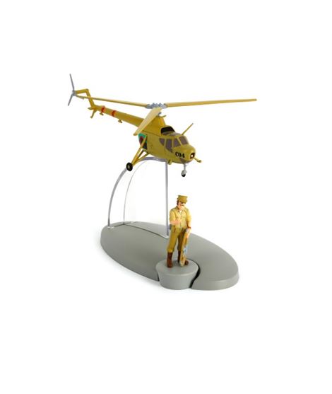 Figura de colección Tintin avíon Nr. 22 HELICÓPTERO DEL EJÉRCITO DE SANT THEODOROS MIL MI-1 Y ALCAZAR - PICAROS