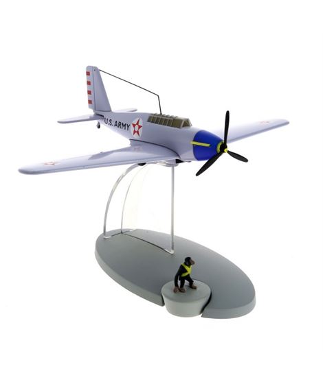 Figura de colección Tintin el avión Nr. 35 de combate americano y Jocko- destino a Nueva York