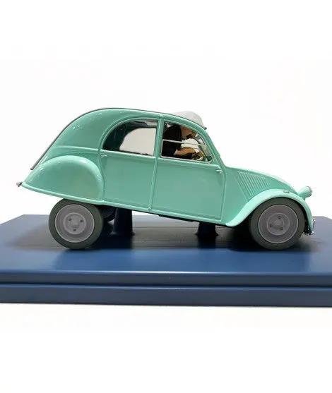 Coche de colección MOULINSART 1/24 Tintin 2CV Des Dupondt, verde menta
