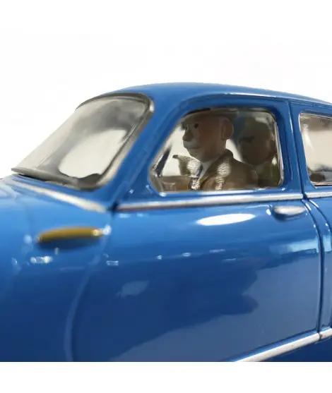 30 - Le Taxi Panhard Dyna Z blue toy car by MOULINSART with two figures inside