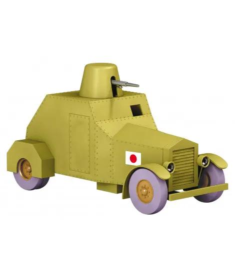Coche Tintin a escala 1/24 L'AUTO BLINDÉE Le Lotus Bleu, MOULINSART, amarillo con ruedas lilas