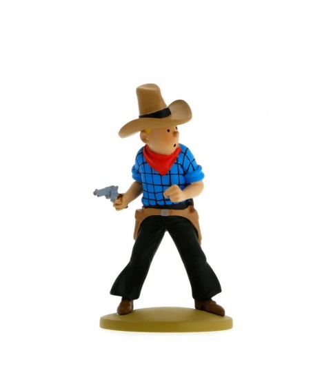 Tim und Struppi Cowboy Figur aus der Harzsammlung, 11 cm 