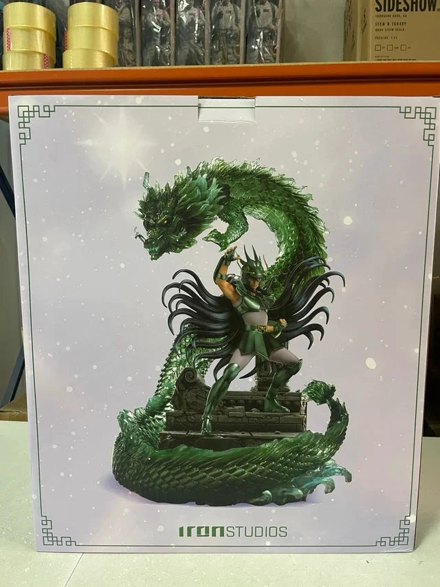 Saint Seiya Dragon Shiryu 1/10 Deluxe Art Scale statue with green dragon, Iron Studios box
