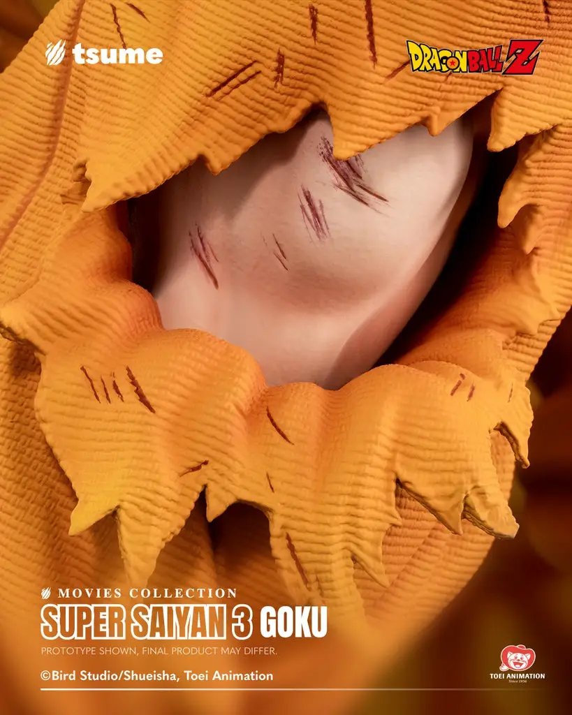 Figura de acción Super Saiyan 3 Goku, TSUME, 57 cm, traje naranja, Dragon Ball Z