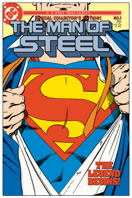 DC Comics Steel Covers Dibón metálico DC Superman Comics MOS Vol. 1 #1 1986 17 x 26 cm