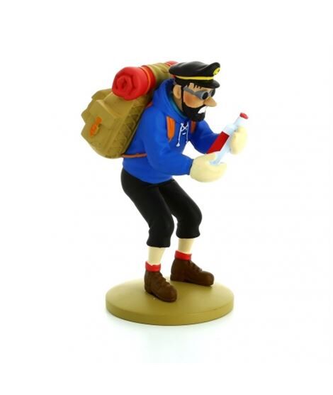 Figura de colección resina Tintín Haddock con botella vacia 11cm