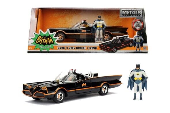 DC Comics: Batman 1966 – Set mit klassischem Batmobil und Batman im Maßstab 1:24