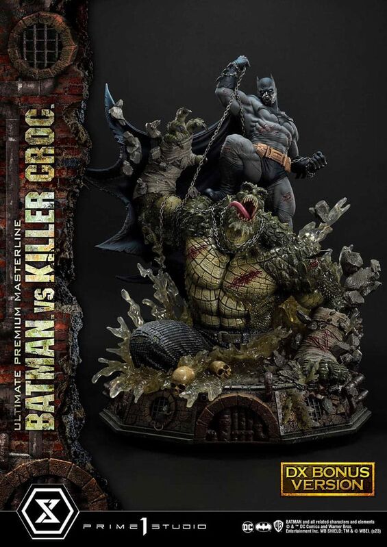 Batman Estatua Ultimate Premium Masterline Series Batman Versus Killer Croc Deluxe Bonus Version 71 cm