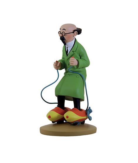 Figura de colección de resina Tintin Tornasol patines a motor 12cm