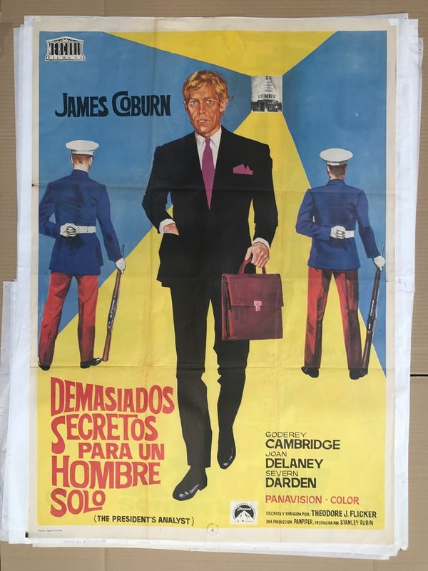 CARTEL DE CINE-DEMASIADOS SECRETOS PARA UN HOMBRE SOLO,1968-100 X 70 CM.