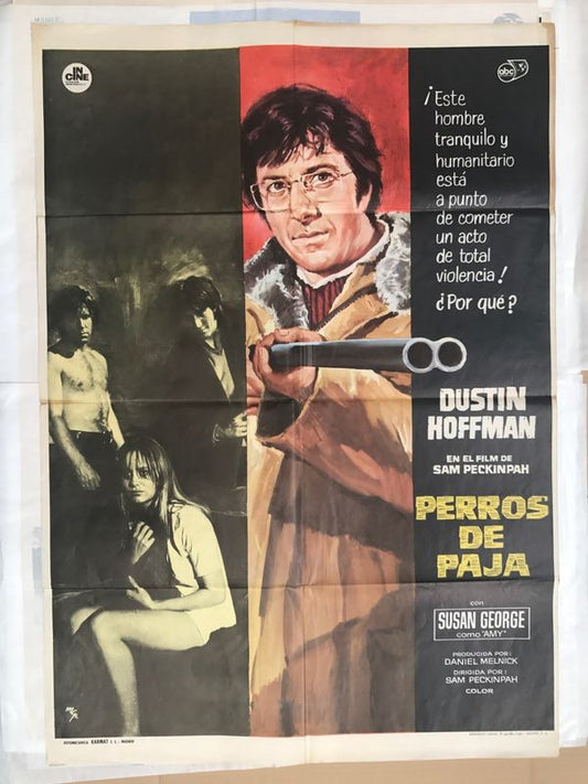 CARTEL DE CINE-PERROS DE PAJA DE 1971-MEDIDAS: 100 X 70 CM. 100% ORIGINAL