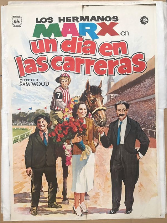 CARTEL DE CINE-UN DÍA EN LAS CARRERAS, 1974-MEDIDAS:100 X 70 CM. 100%ORIGINAL