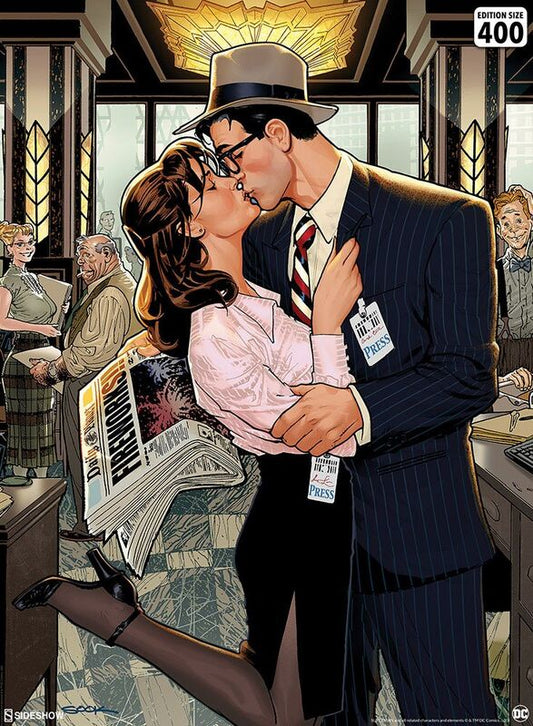 DC Comics Art Print Lithograph Lois &amp; Clark: Fireworks!! 46x61cm