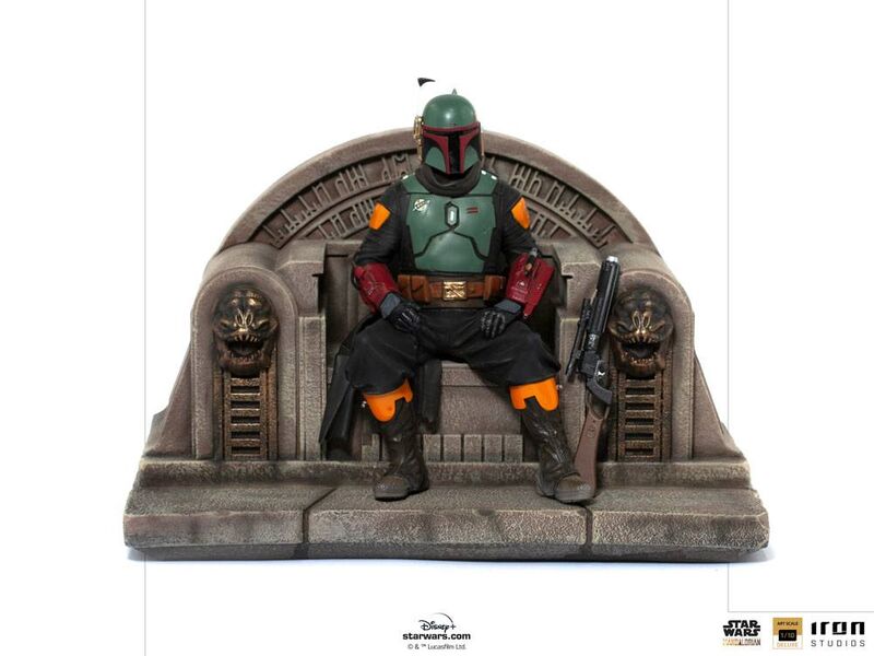 Star Wars The Mandalorian Estatua 1/10 Deluxe Art Scale Boba Fett on Throne 18 cm