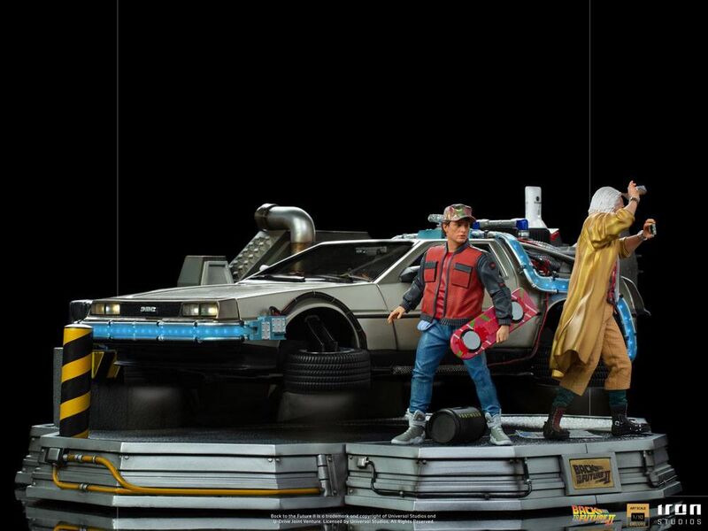 Regreso al Futuro II Estatuas 1/10 Art Scale Full Set Delorean Deluxe 58 cm