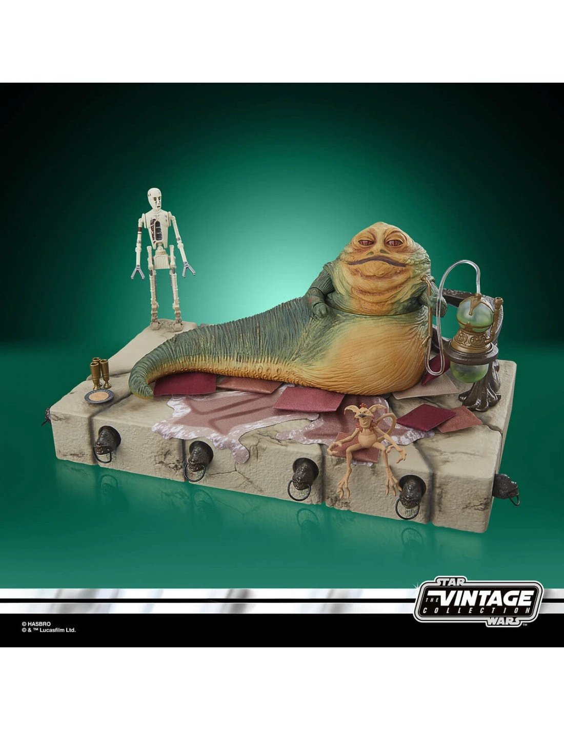 Star Wars Jabba the Hutt The Vintage Collection action figure by HASBRO on a detailed diorama base with accessories