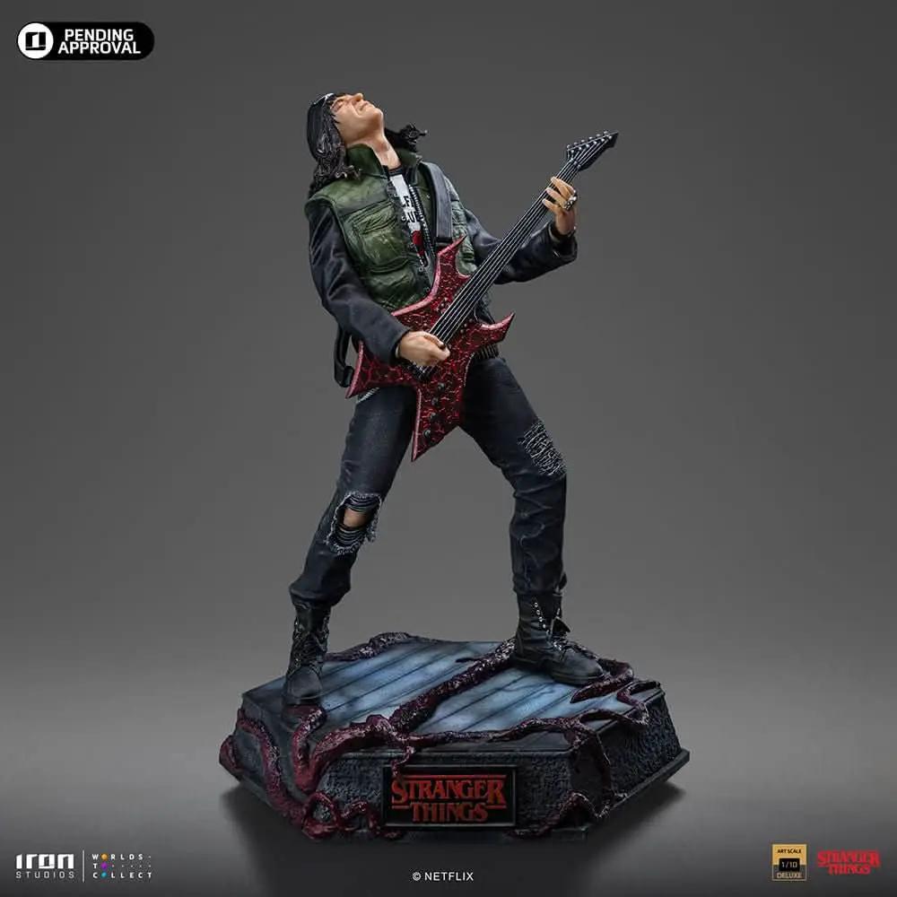 Figura Eddie Munson de Stranger Things, IRON STUDIOS, escala 1/10, guitarra roja y base con logo