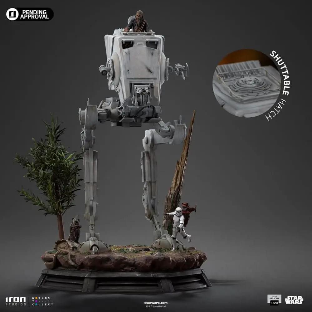 Two-figure statue of AT-ST and Chewbacca by Iron Studios, Star Wars Demi Art Scale 1/20