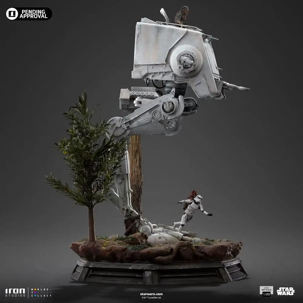 Statue set of 2: AT-ST and Chewbacca by Iron Studios, Star Wars Demi Art Scale 1/20.