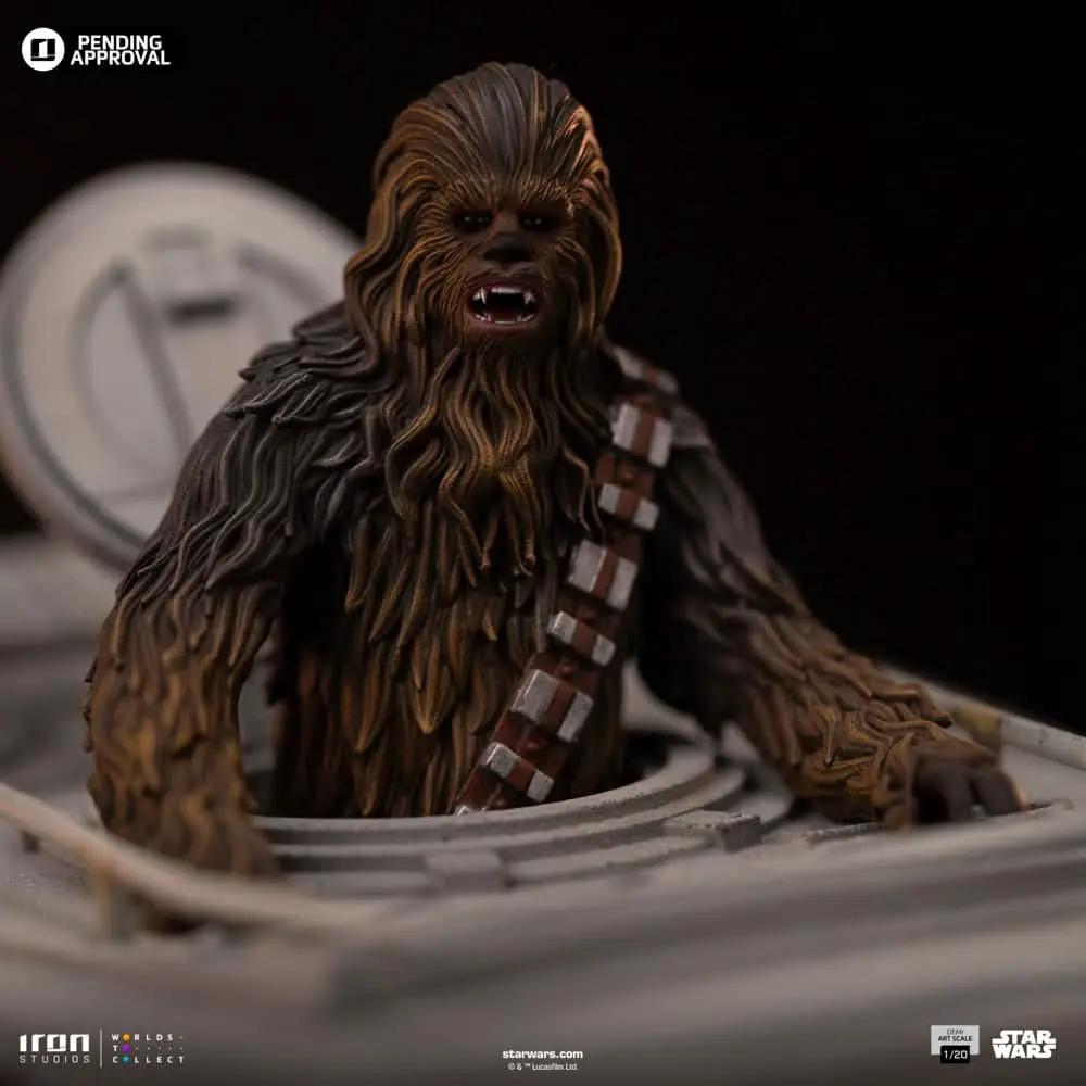 Statue AT-ST and Chewbacca from Star Wars by Iron Studios, Demi Art Scale 1/20, brown fur with bandolier