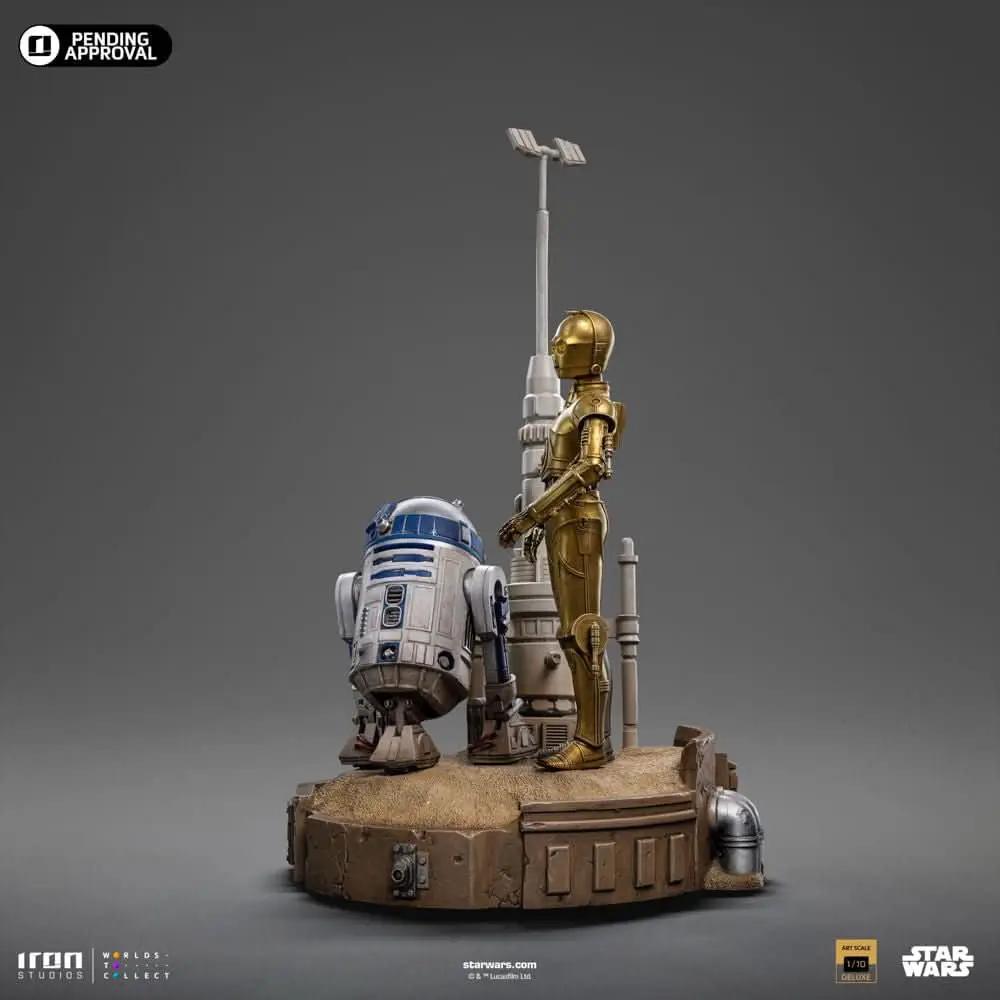 C-3PO and R2-D2 statue, Iron Studios, Star Wars Art Scale 1/10, desert diorama base