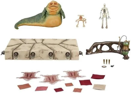 Star Wars Jabba the Hutt The Vintage Collection action figure set by HASBRO with display base and accessories.