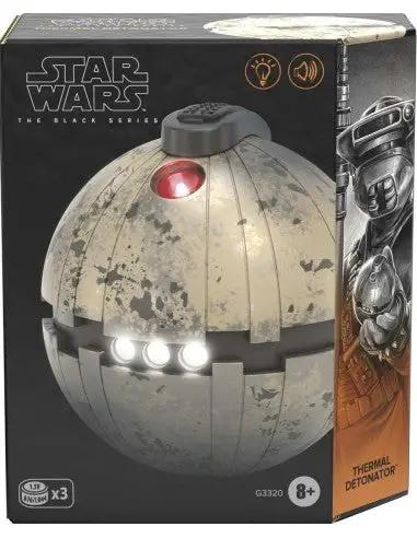 Figura de acción Detonador térmico electrónico de Star Wars The Black Series, Hasbro, gris desgastado con luz roja