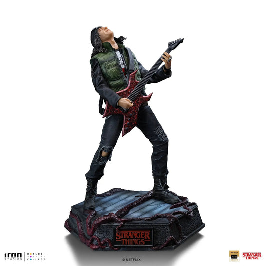 Statue Eddie Munson from Stranger Things, 1/10 scale, green vest and red guitar by Iron Studios