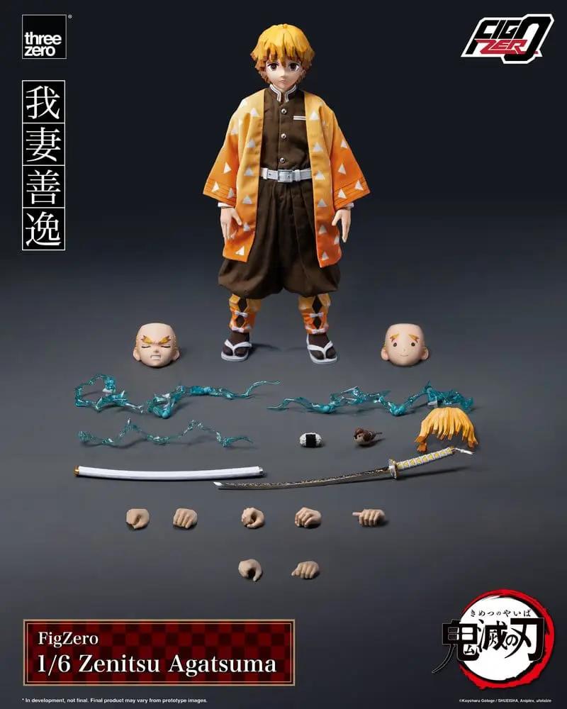 Figura Zenitsu Agatsuma 1/6 de THREE ZERO (Demon Slayer) 28 cm con cabezas y manos intercambiables