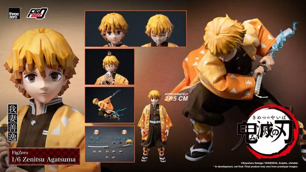 Figura Zenitsu Agatsuma 1/6 de FigZero THREE ZERO, Demon Slayer, con kimono naranja