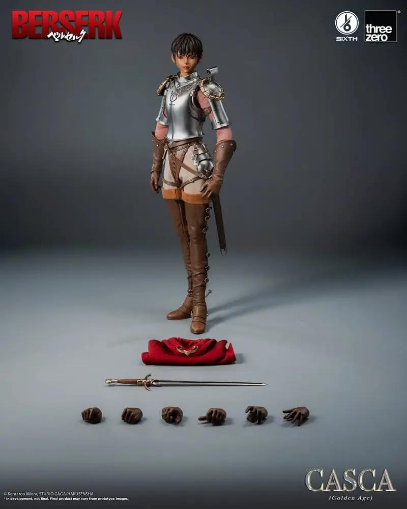 Figura de acción Casca 1/6 Golden Age, Berserk, 28 cm, THREE ZERO, con espada y manos intercambiables.