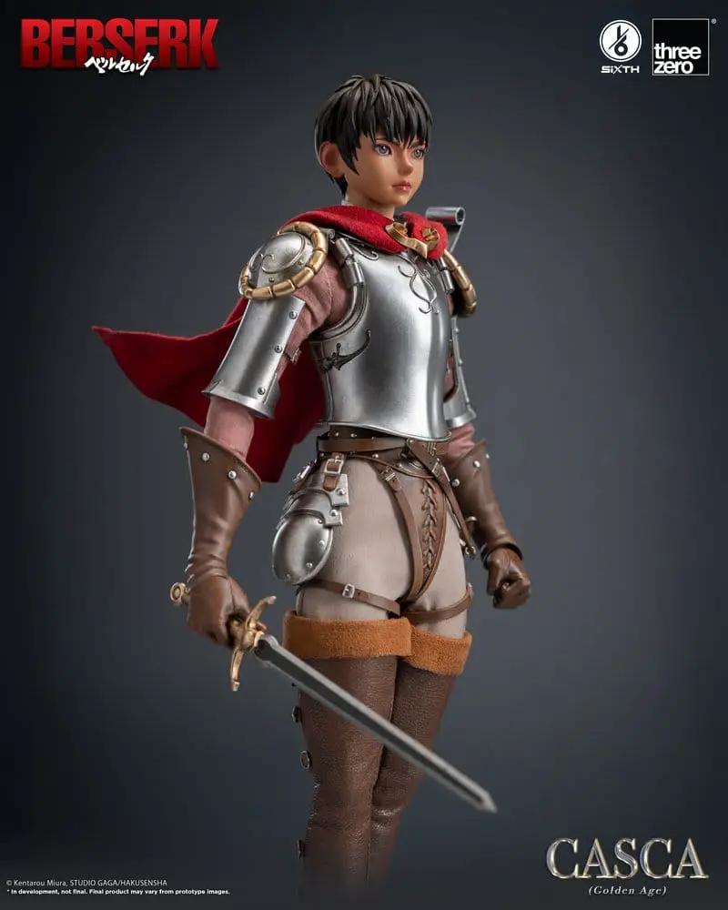 Figura de acción 1/6 Casca (Golden Age) de Berserk, THREE ZERO, armadura plateada y capa roja