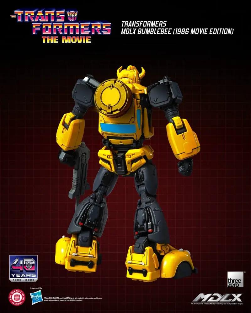 Figura de acción Transformers MDLX Bumblebee (1986 Movie Edition), 12 cm, amarillo y gris, THREE ZERO