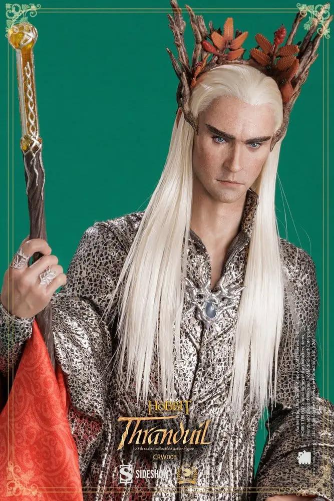 Figura de acción Thranduil 1/6, 30 cm, ASMUS TOYS, con corona de ramas y capa roja.