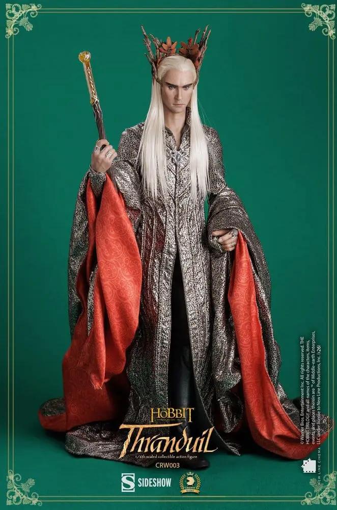 Figura de acción Thranduil 1/6, 30 cm, capa plateada con interior rojo, corona y bastón, ASMUS TOYS/Sideshow