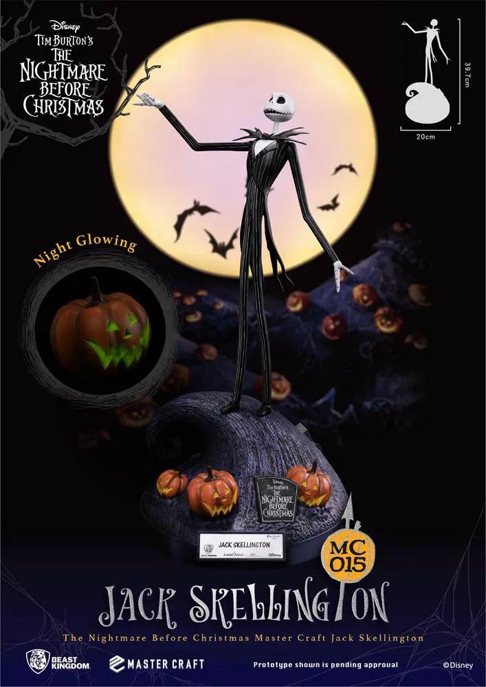 Estatua de Jack Skellington de Pesadilla antes de Navidad, 40 cm, Beast Kingdom Master Craft, con calabazas decorativas