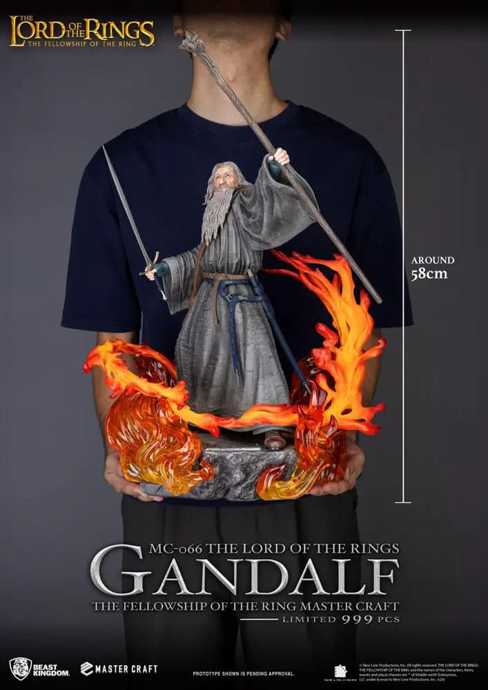Gandalf Master Craft statue by Beast Kingdom, 58 cm tall with sword and staff and fiery base, limited 999 pcs
