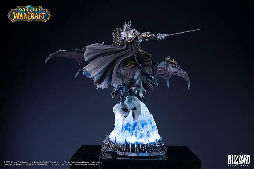 Figura de acción Warcraft: Estatua The Lich King & Invincible, 36 cm, Blizzard, base de hielo azul