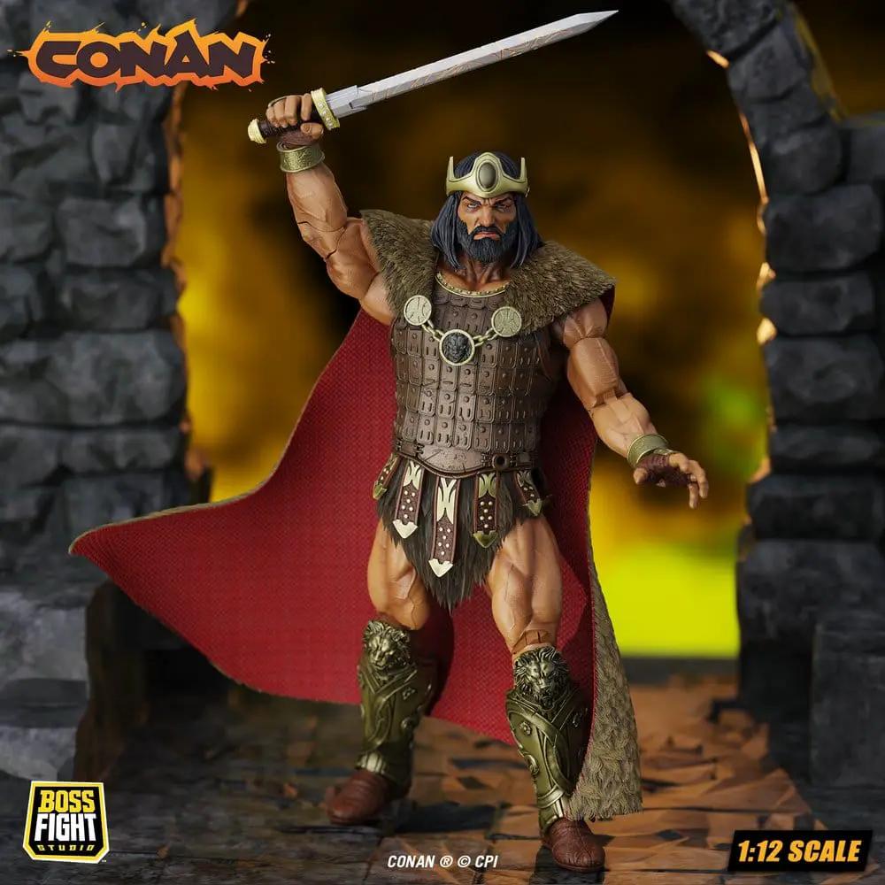 Conan Epic H.A.C.K.S. 1/12 action figure by Boss Fight Studio; King Conan in armor with fur cape and sword.